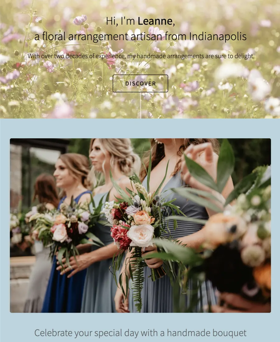 Flowers by Leanne website preview